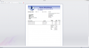 Purchase order printout