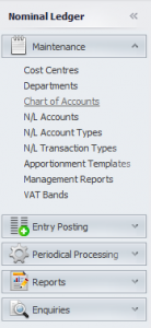 nominal ledger side menu